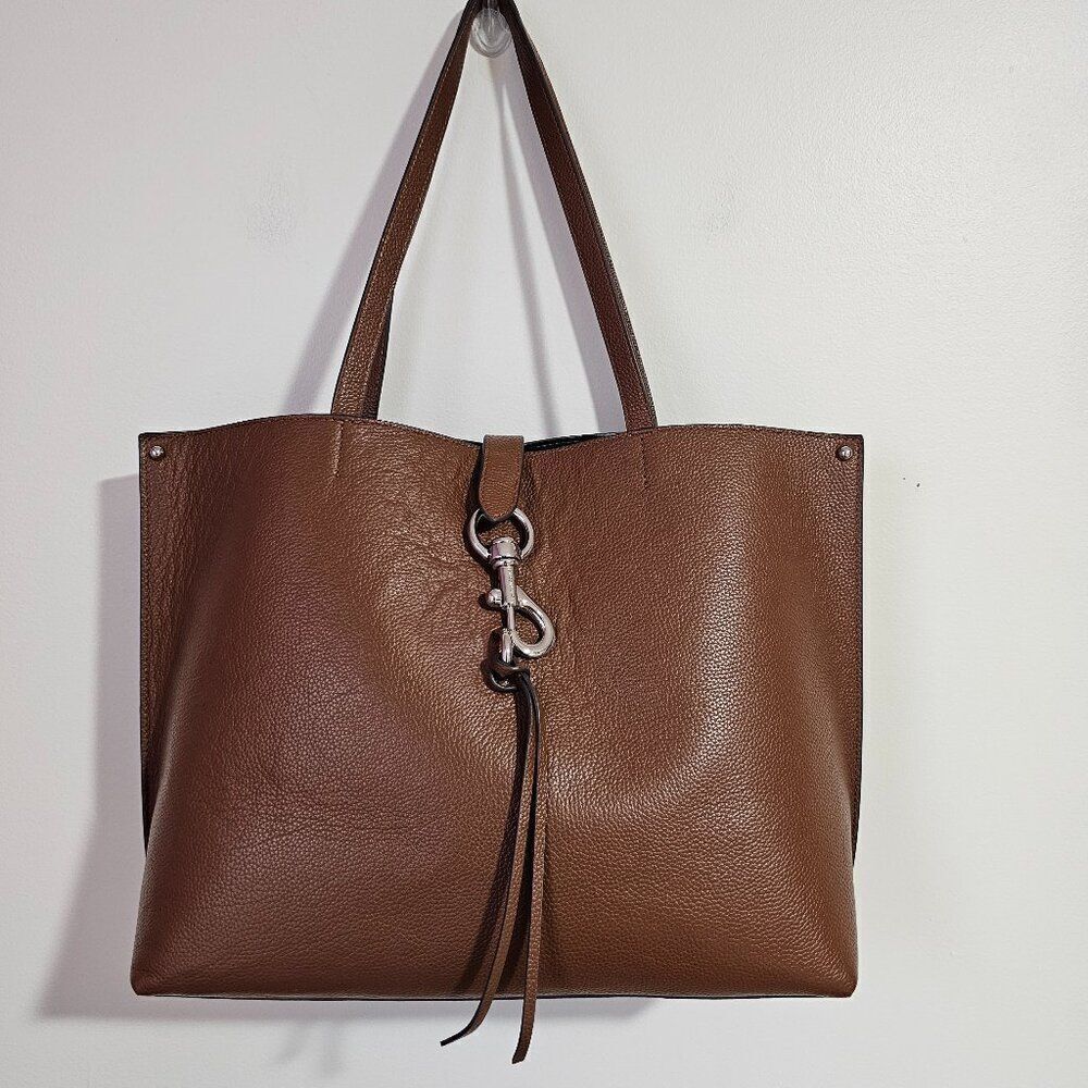 EUC REBECCA MINKOFF MEGAN LEATHER TOTE BROWN LARGE